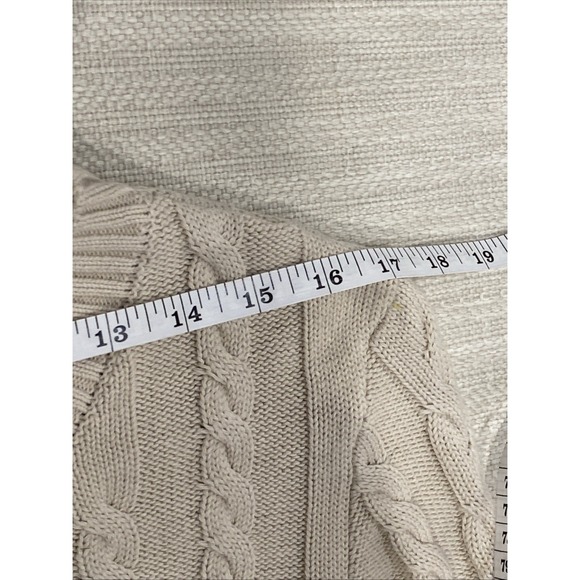 Apple seed cable knit Sweater women's medium beige crewneck fisherman - Picture 6 of 9